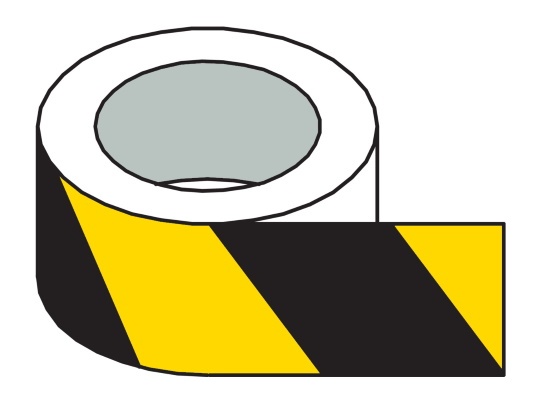 Markierungsstreifen / Warnstreifen in schwarz/gelb auf Rolle